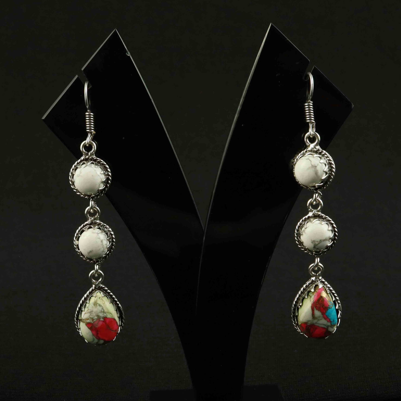 Natural Cotton Candy Sterling Silver Plated Handmade Stud Earring: Product ID: 260522162904 Product - Handmade Silver Plated Stud Earring Metal - 92.5 Sterling Silver Plated Earring Type - Stud Gemstone - Cotton Candy Agate Gemstone Origin - United States Gemstone Si
