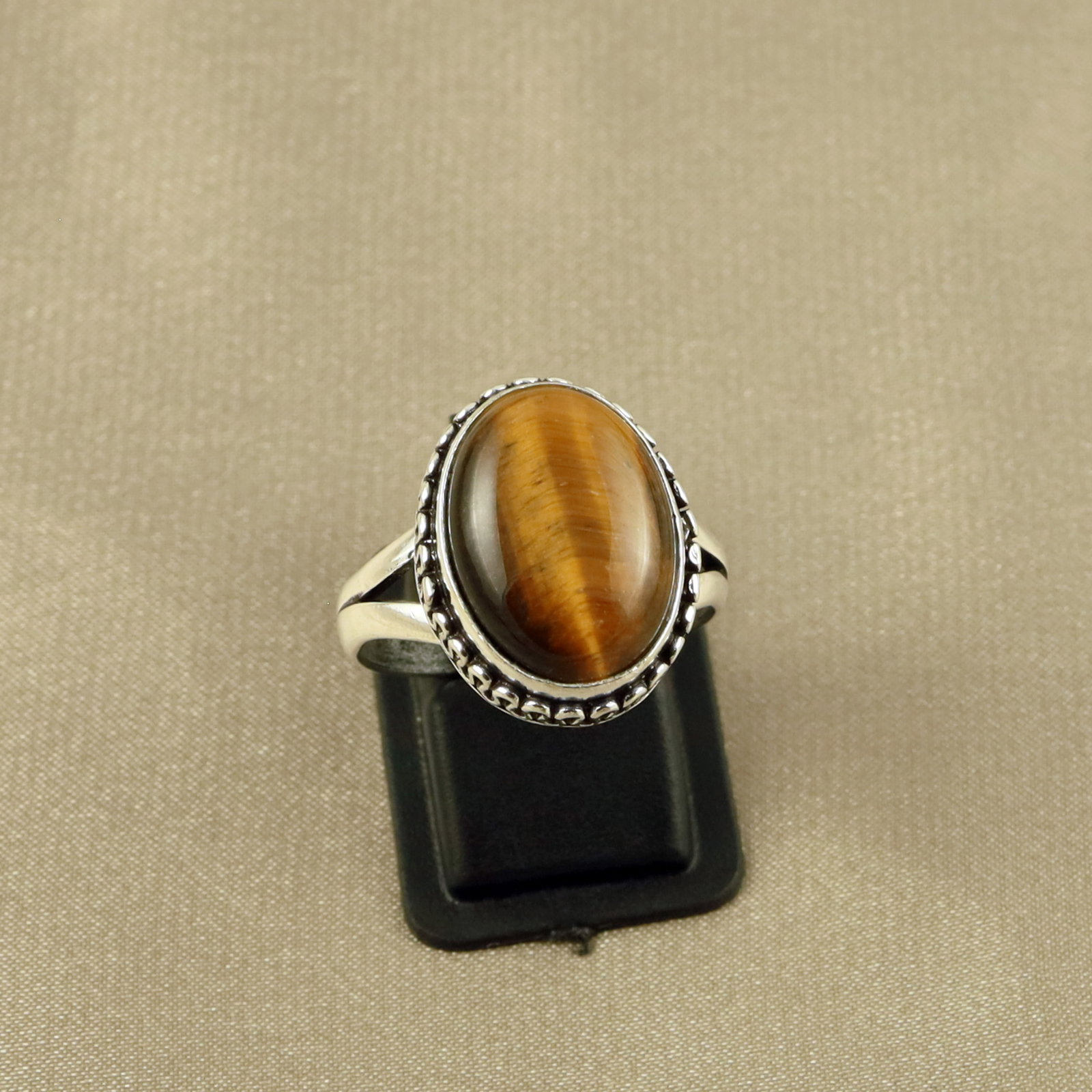 Natural Tiger Eye Sterling Silver Plated Handmade Ring - 9MM: Product ID: 260520130014 Product - Handmade Silver Plated Ring Metal - 92.5 Sterling Silver Plated Ring Size - 9MM Gemstone - Tiger Eye Gemstone Origin - South Africa Gemstone Size - 12X16 MM Gemstone