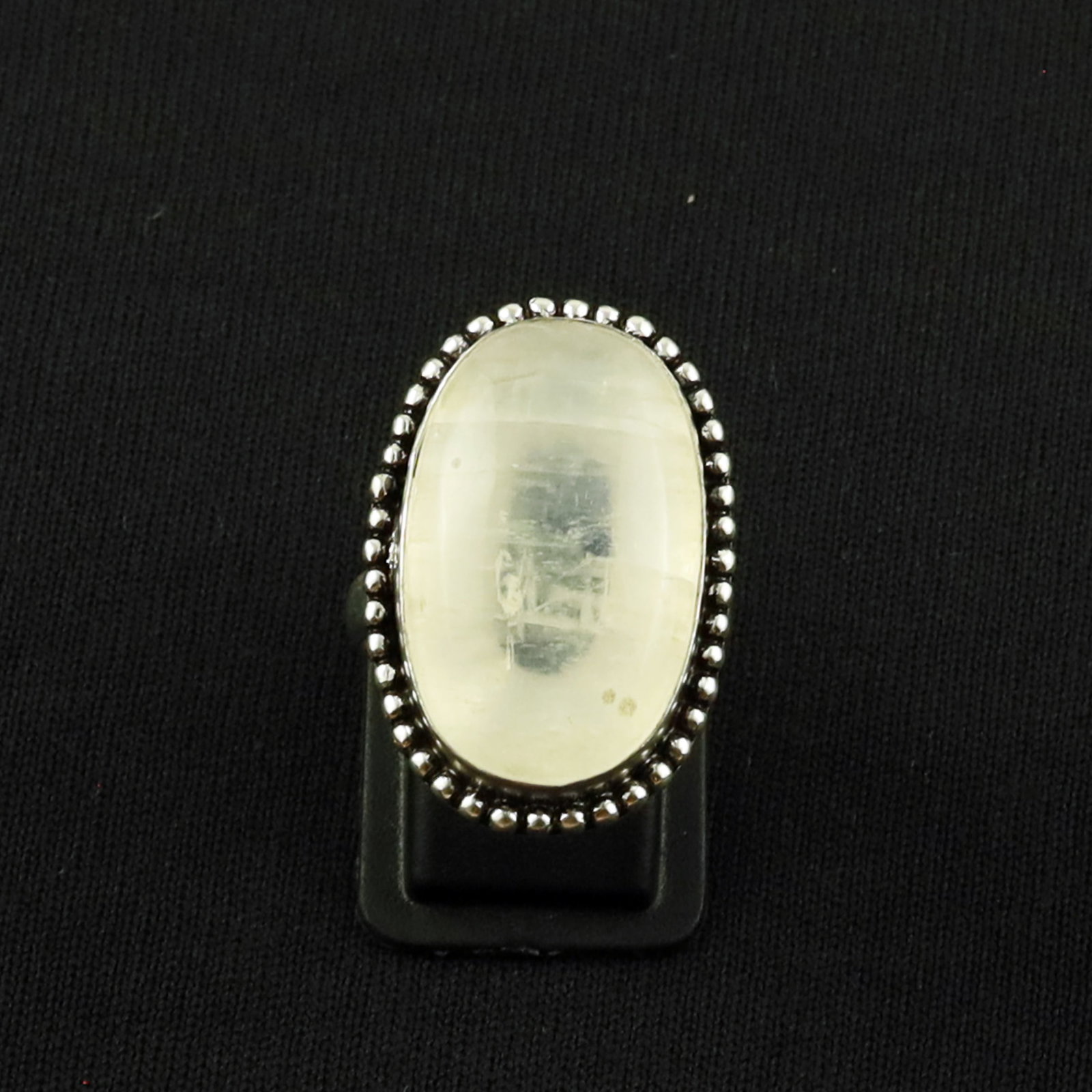 Natural Rainbow Moonstone Sterling Silver Plated Handmade Ring - 8.5MM: Product ID: 260630133434 Product - Handmade Silver Plated Ring Metal - 92.5 Sterling Silver Plated Ring Size - 8.5MM Gemstone - Rainbow Moonstone Gemstone Origin - India Gemstone Size - 3X2 CM Gemston