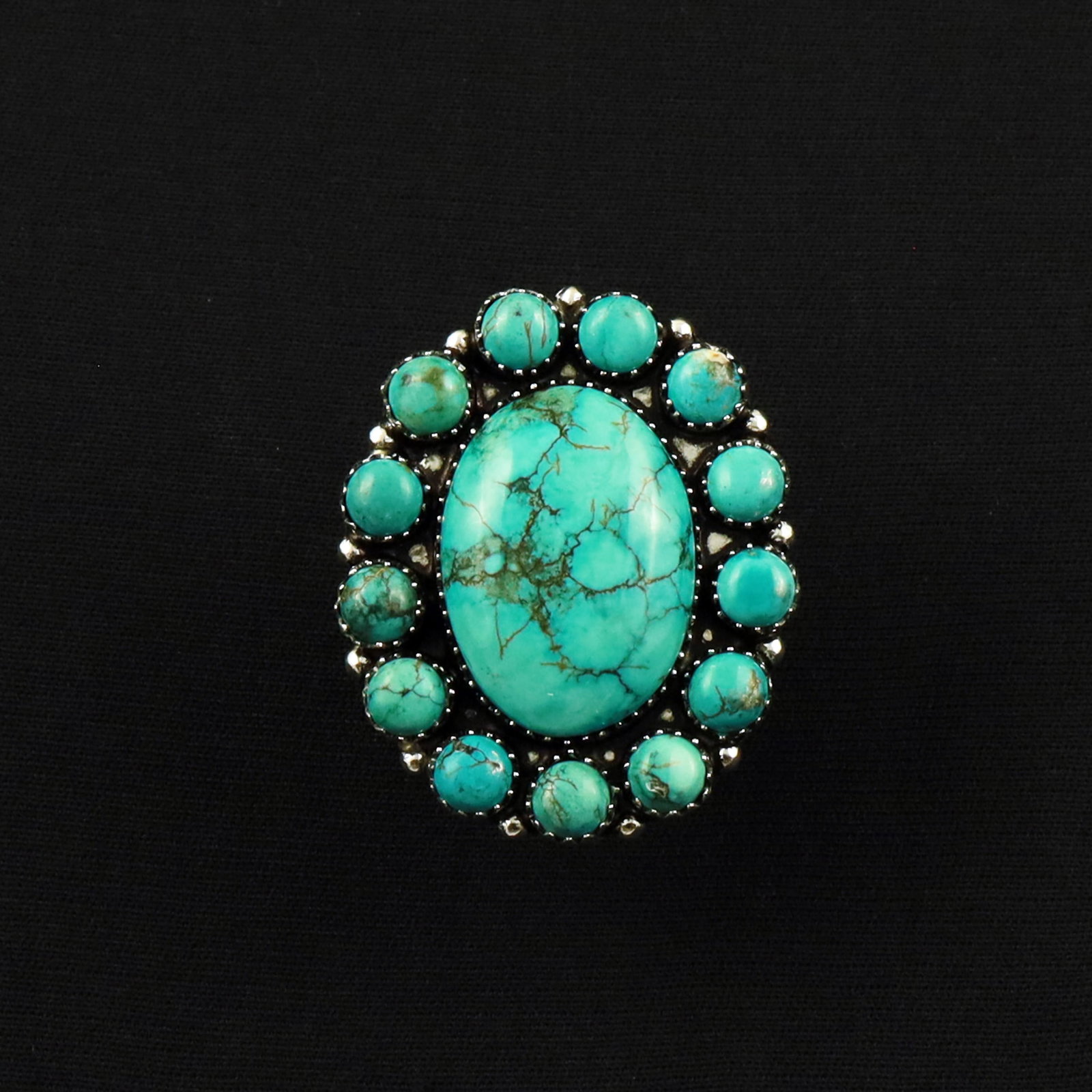 Natural Turquoise Sterling Silver Plated Handmade Ring - 9.5MM (1 of 3)