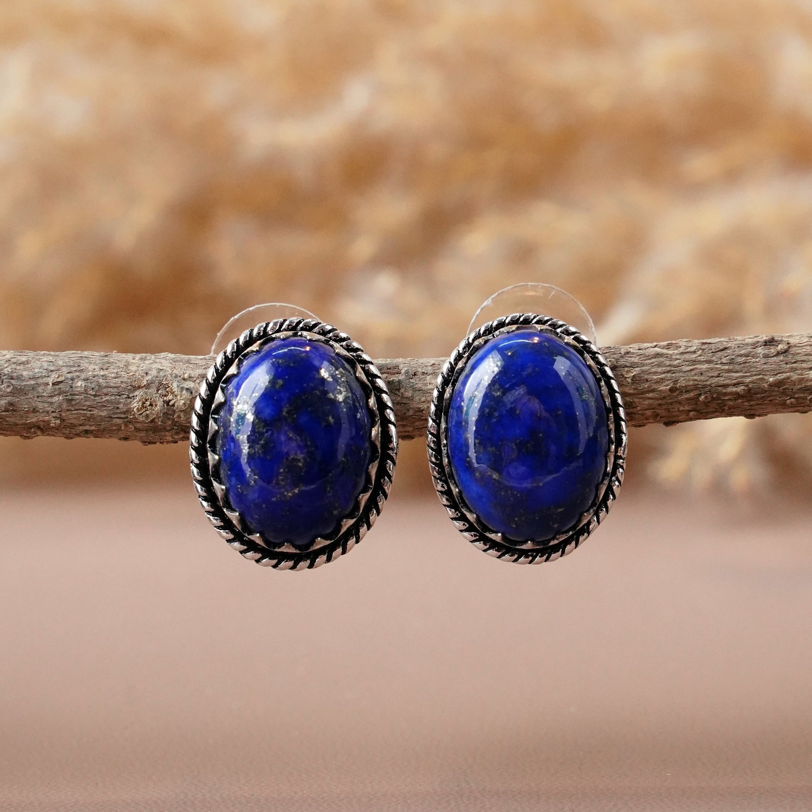 Natural Lapis Lazuli Sterling Silver Plated Handmade Stud Earring: Product ID: 260512145155 Product - Handmade Silver Plated Stud Earring Metal - 92.5 Sterling Silver Plated Earring Type - Stud Gemstone - Lapis Lazuli Gemstone Origin - Afghanistan Gemstone Size - 12X