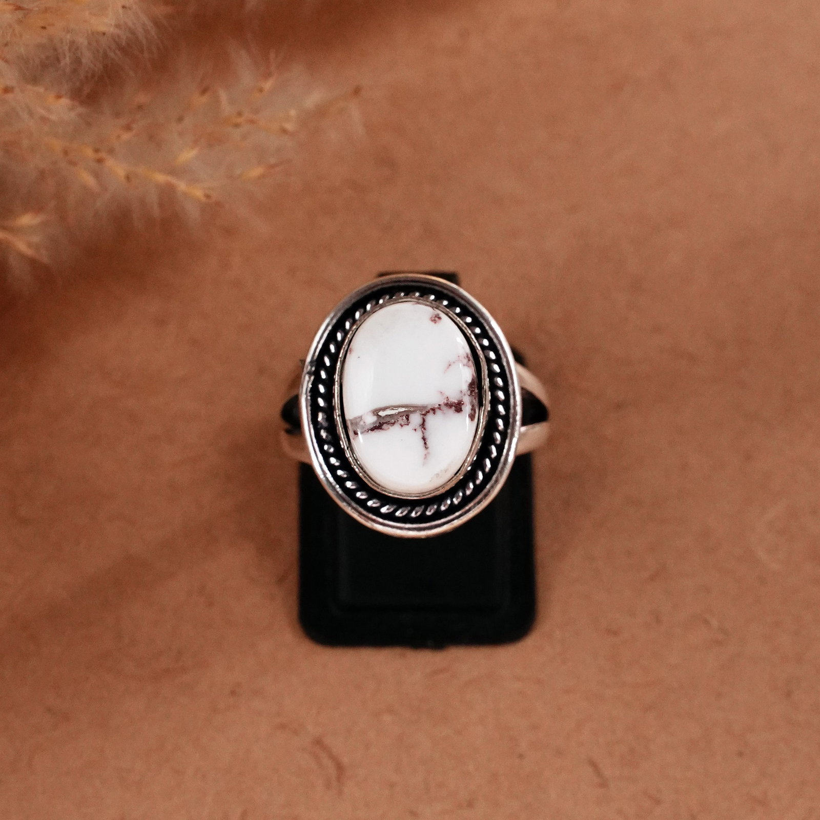 Natural Wild Horse Sterling Silver Plated Handmade Ring - 8MM: Product ID: 260510124839 Product - Handmade Silver Plated Ring Metal - 92.5 Sterling Silver Plated Ring Size - 8MM Gemstone - Wild Horse Gemstone Origin - United States Gemstone Size - 10X14 MM Gemsto