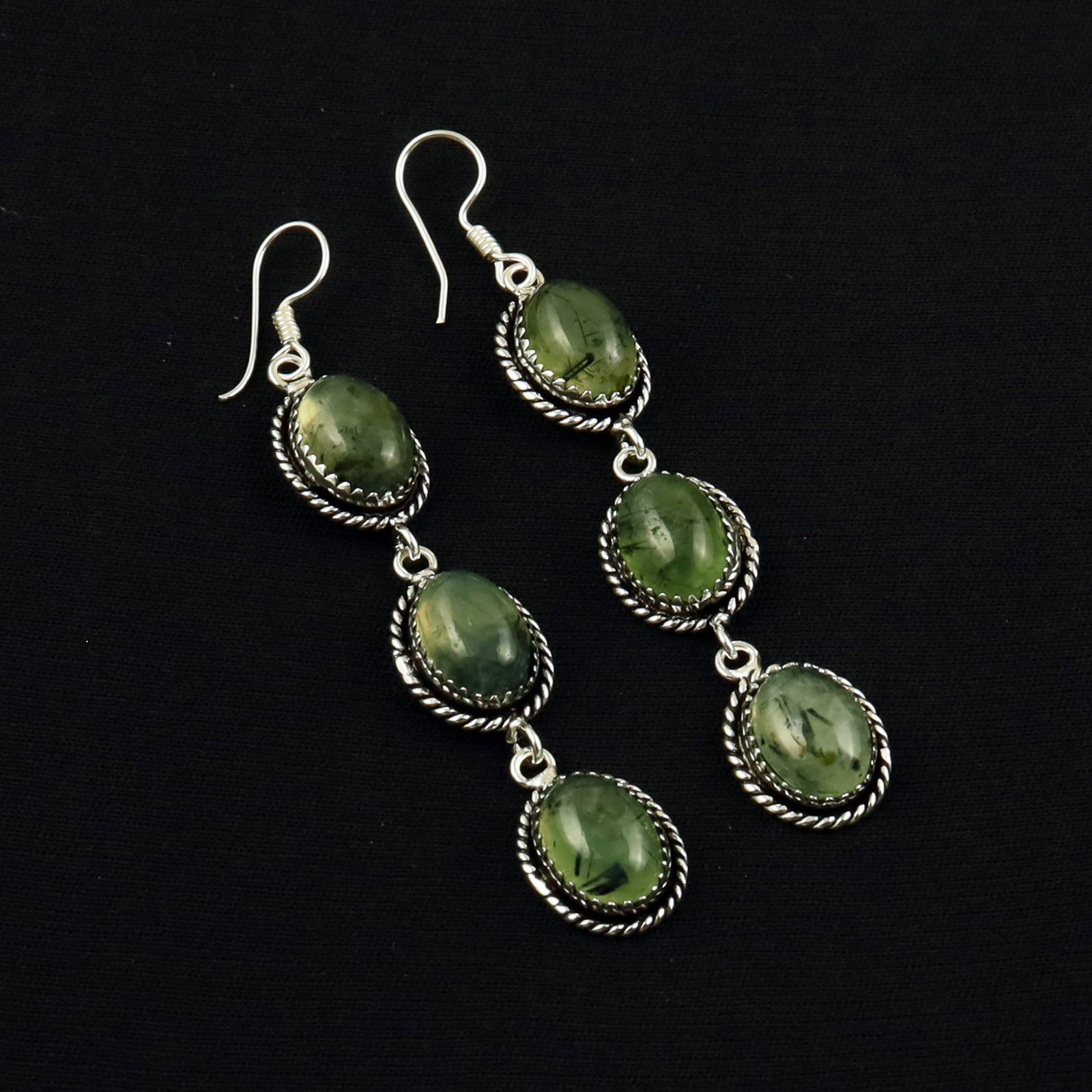 Natural Prehnite Sterling Silver Plated Handmade Stud Earring: Product ID: 260702145823 Product - Handmade Silver Plated Stud Earring Metal - 92.5 Sterling Silver Plated Earring Type - Stud Gemstone - Prehnite Gemstone Origin - United States Gemstone Size - 10X14