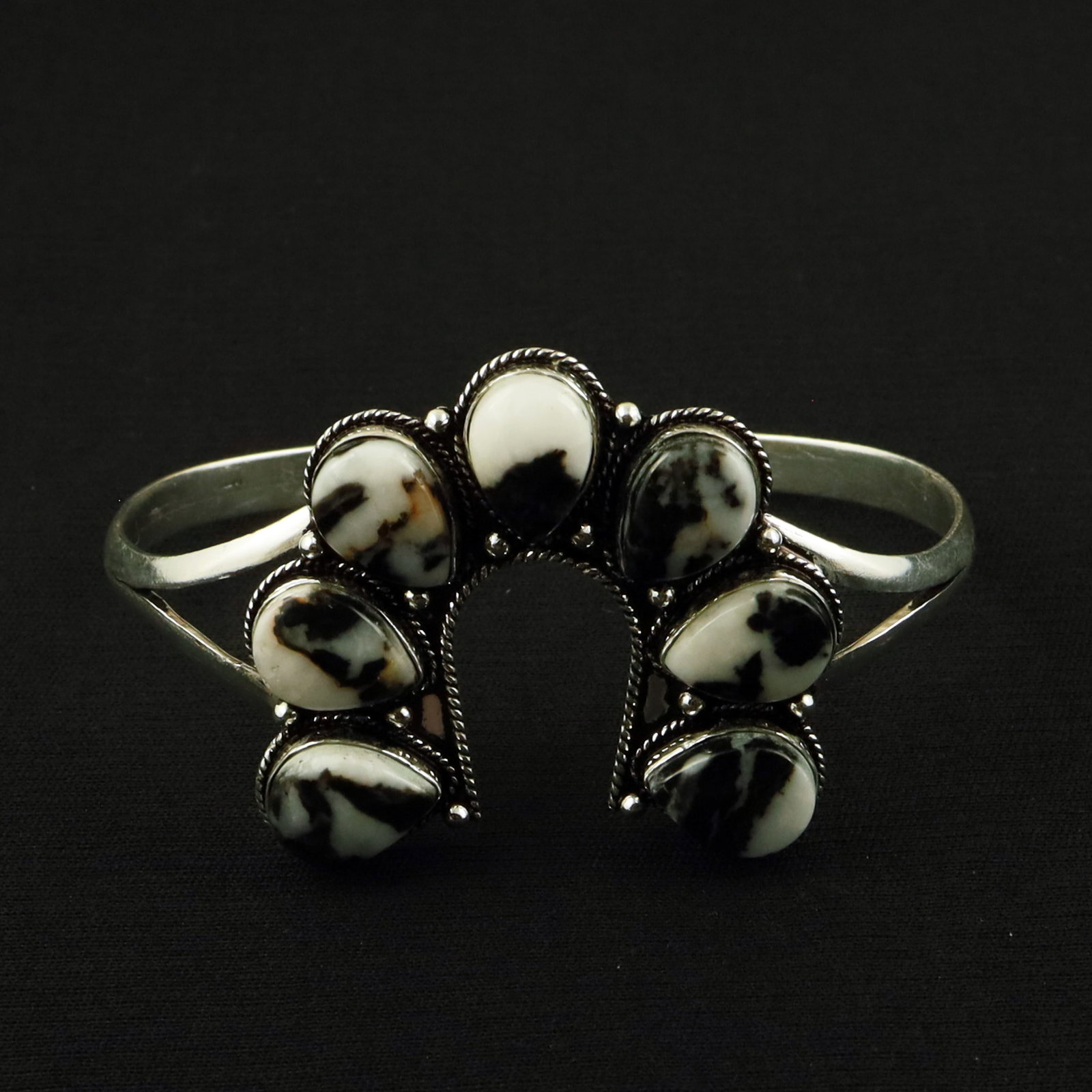Natural Zebra Jasper Sterling Silver Plated Handmade Cuff Bangle: Product ID: 260702134138 Product - Handmade Silver Plated Cuff Bangle Metal - 92.5 Sterling Silver Plated Bangle Size - 7.5x5 CM (Adjustable) Gemstone - Zebra Jasper Gemstone Origin - Africa Gemstone 