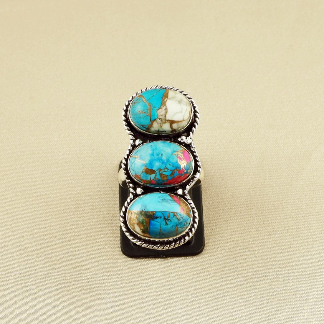 Natural Cotton Candy Sterling Silver Plated Handmade Ring - 6.5MM: Product ID: 260609132547 Product - Handmade Silver Plated Ring Metal - 92.5 Sterling Silver Plated Ring Size - 6.5MM Gemstone - Cotton Candy Gemstone Origin - United States Gemstone Size - 10X14 MM ( 