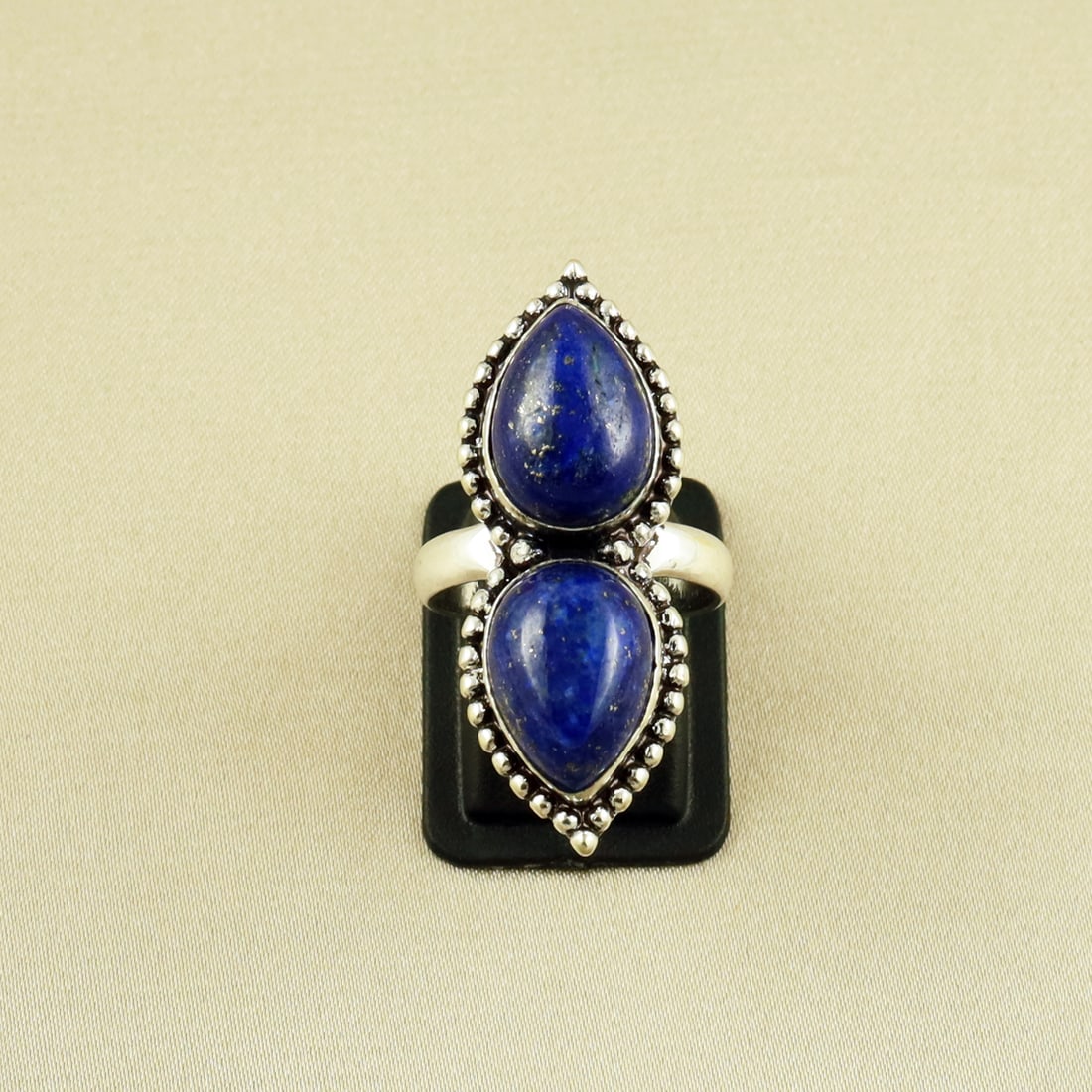 Natural Lapis Lazuli Sterling Silver Plated Handmade Ring - 6.5MM: Product ID: 260609131914 Product - Handmade Silver Plated Ring Metal - 92.5 Sterling Silver Plated Ring Size - 6.5MM Gemstone - Lapis Lazuli Gemstone Origin - Afghanistan Gemstone Size - 10X14 MM ( 2 