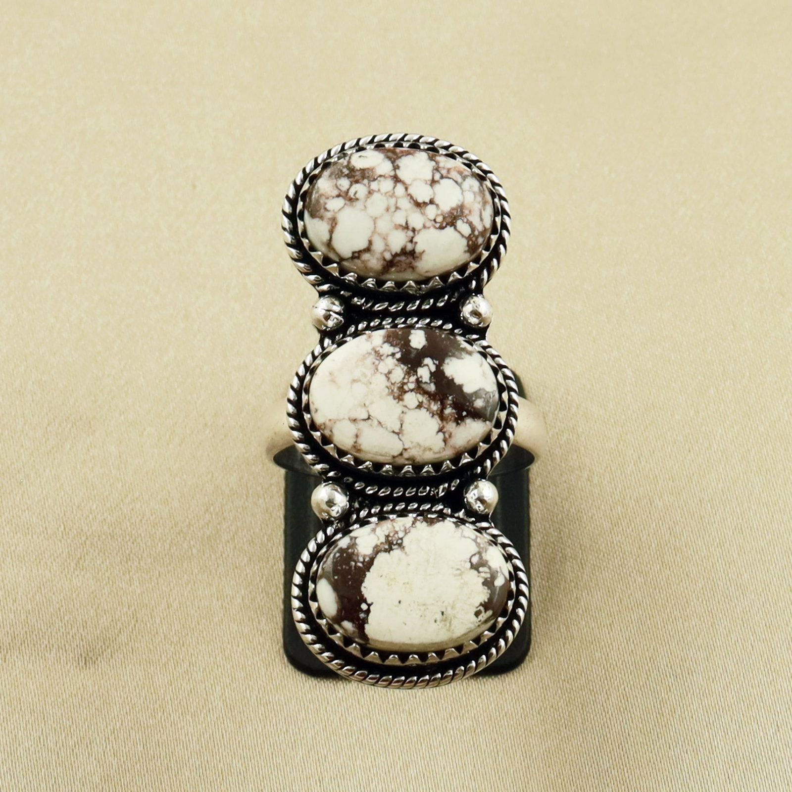 Natural Wild Horse Sterling Silver Plated Handmade Ring - 9.5MM: Product ID: 260703125715 Product - Handmade Silver Plated Ring Metal - 92.5 Sterling Silver Plated Ring Size - 9.5MM Gemstone - Wild Horse Gemstone Origin - United States Gemstone Size - 10X14 MM ( 3 
