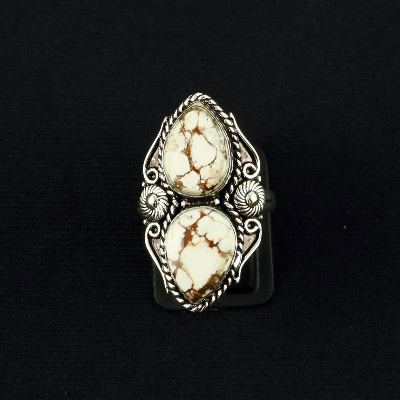Natural Wild Horse Sterling Silver Plated Handmade Ring - 9MM: Product ID: 260610150456 Product - Handmade Silver Plated Ring Metal - 92.5 Sterling Silver Plated Ring Size - 9MM Gemstone - Wild Horse Gemstone Origin - United States Gemstone Size - 10X14 MM ( 2 St