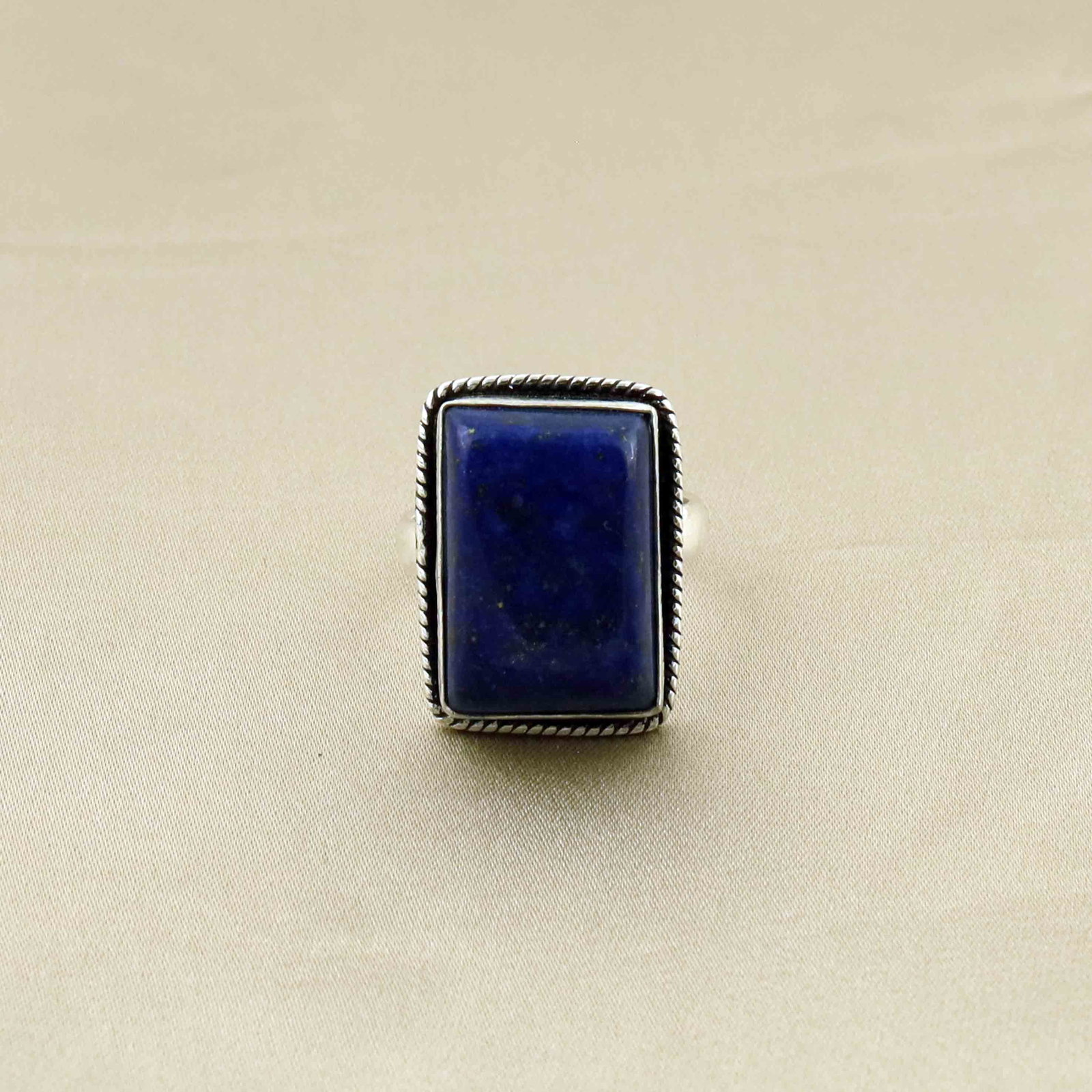 Natural Lapis Lazuli Sterling Silver Plated Handmade Ring - 8MM: Product ID: 260528142634 Product - Handmade Silver Plated Ring Metal - 92.5 Sterling Silver Plated Ring Size - 8MM Gemstone - Lapis Lazuli Gemstone Origin - Afghanistan Gemstone Size - 2X1.5 CM Gemsto
