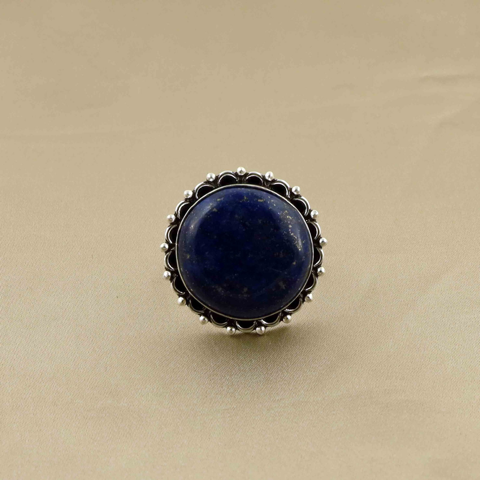 Natural Lapis Lazuli Sterling Silver Plated Handmade Ring - 10MM: Product ID: 260528142510 Product - Handmade Silver Plated Ring Metal - 92.5 Sterling Silver Plated Ring Size - 10MM Gemstone - Lapis Lazuli Gemstone Origin - Afghanistan Gemstone Size - 2.5 CM Gemston