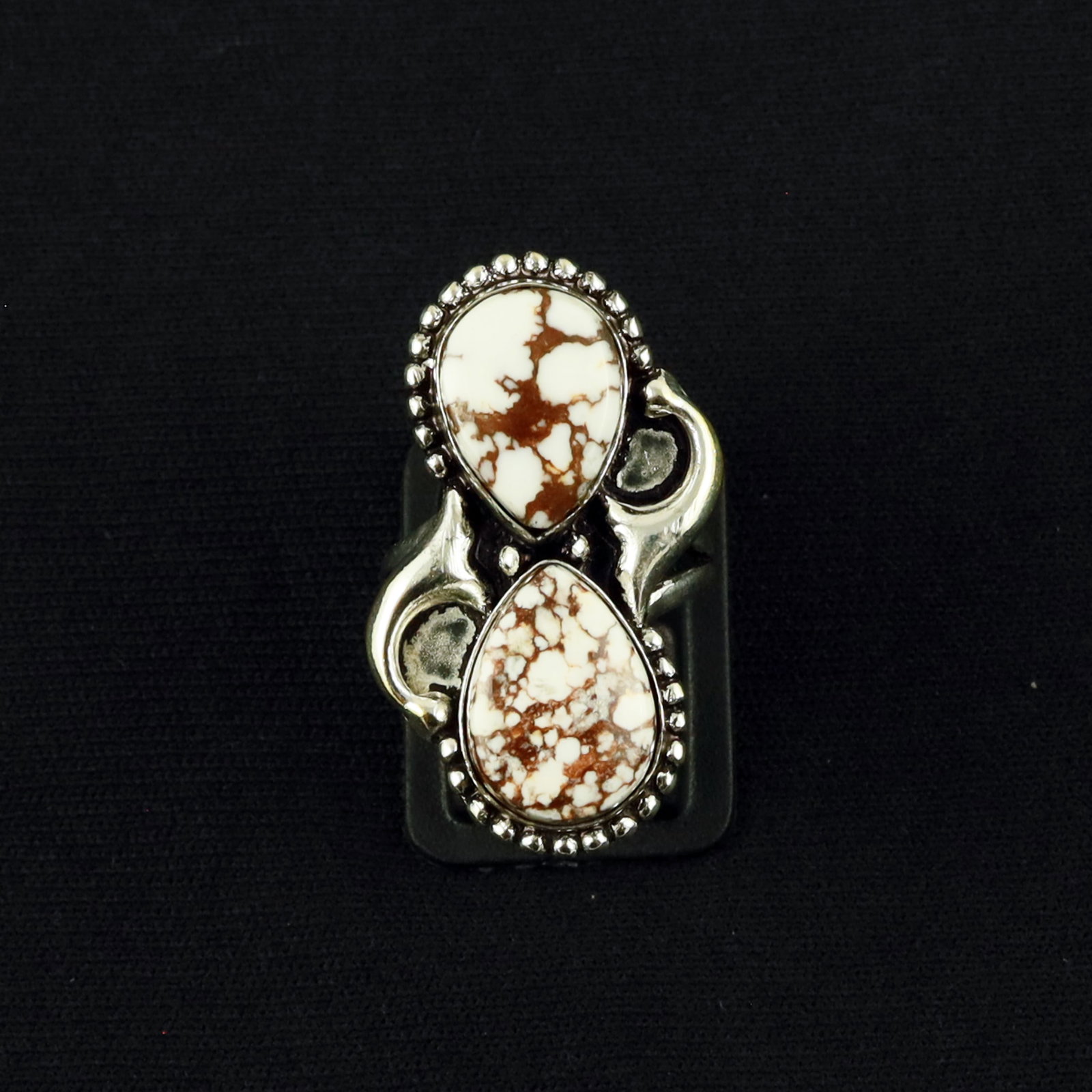 Natural Wild Horse Sterling Silver Plated Handmade Ring - 6MM: Product ID: 260610150615 Product - Handmade Silver Plated Ring Metal - 92.5 Sterling Silver Plated Ring Size - 6MM Gemstone - Wild Horse Gemstone Origin - United States Gemstone Size - 10X14 MM ( 2 St