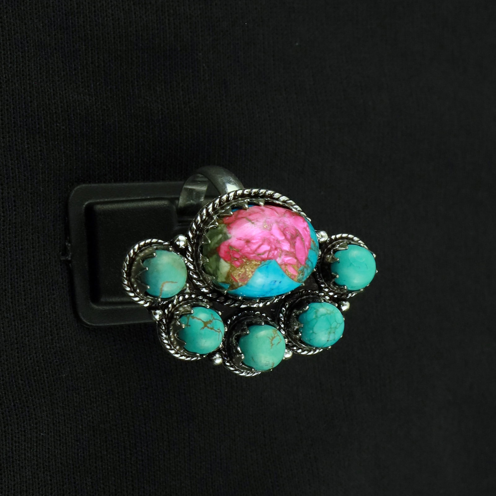 Natural Cotton Candy Sterling Silver Plated Handmade Ring - 8MM: Product ID: 260519141401 Product - Handmade Silver Plated Ring Metal - 92.5 Sterling Silver Plated Ring Size - 8MM Gemstone - Cotton Candy Gemstone Origin - United States Gemstone Size - 12X16 MM ( 1 