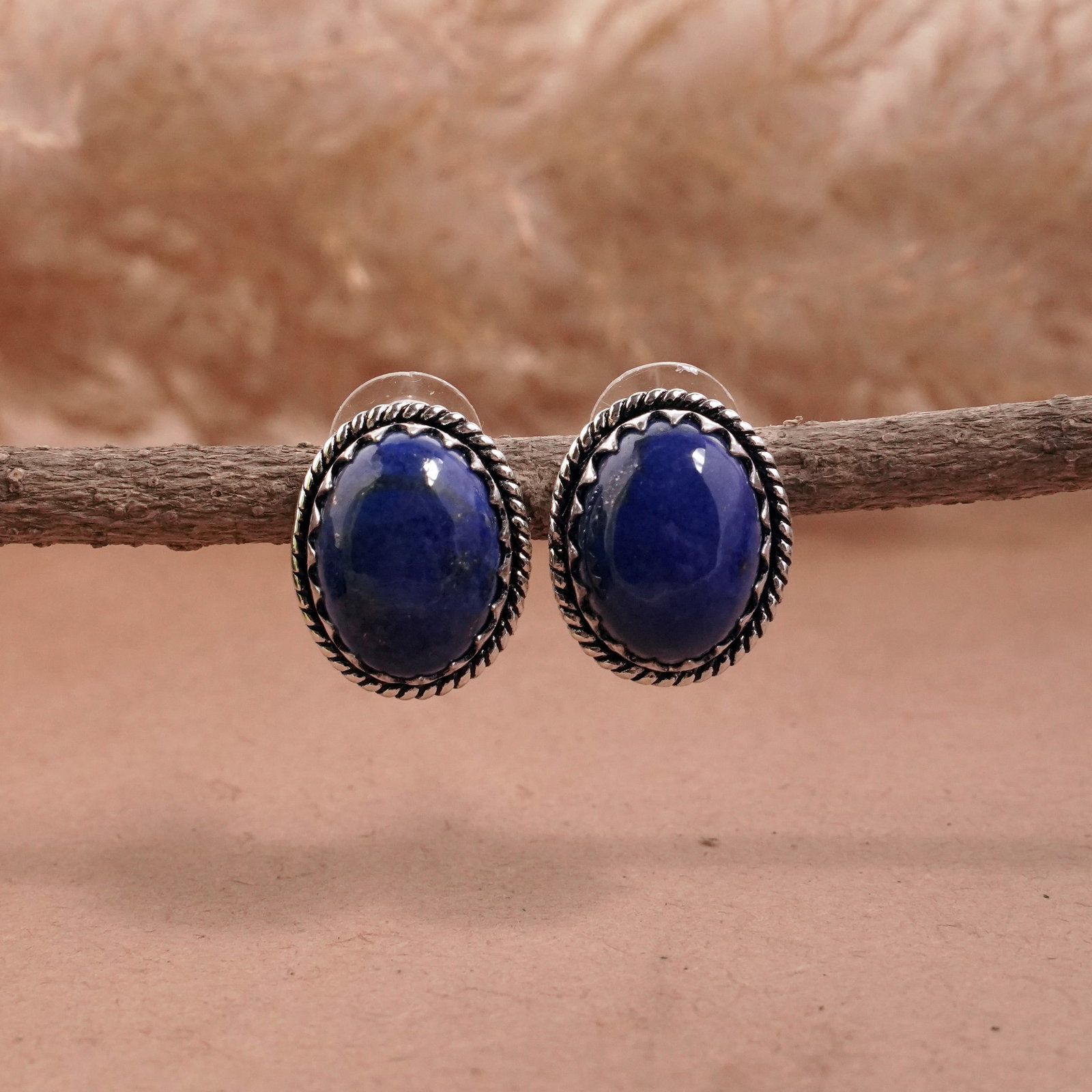 Natural Lapis Lazuli Sterling Silver Plated Handmade Stud Earring: Product ID: 260501131117 Product - Handmade Silver Plated Stud Earring Metal - 92.5 Sterling Silver Plated Earring Type - Stud Gemstone - Lapis Lazuli Gemstone Origin - Afghanistan Gemstone Size - 12X
