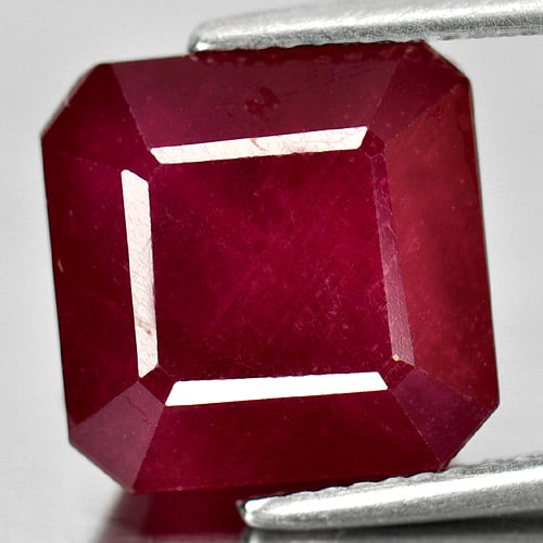 Natural Purplish Red Ruby Gemstones 12.90 Ct. Octagon Shape 11.8 x 11.8 Mm. (1 of 3)