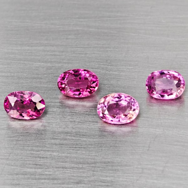 Natural Pink Tourmaline Gemstones 2.11 Ct. 4 Pcs. Oval Shape 5.8 x 4.4 Mm.: Product ID: 807251461 Product Name: Natural Tourmaline Weight: 2.11 CT. Size: 5.8 x 4.4 x 3 MM. Shape: Oval Shape Color: Pink Clarity:SI1 Luster: Good Gems Origin: Nigeria Treatment: Unheated Crystal 