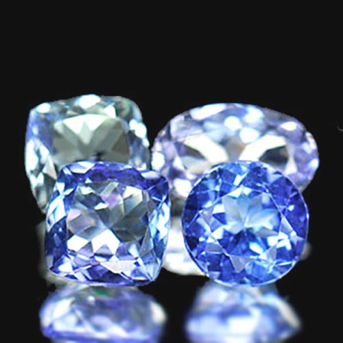 Natural Violetish Blue Tanzanite Gemstones 1.51 Ct. 4 Pcs. Mixed Shape 5.8 x 3.7 Mm. (1 of 3)