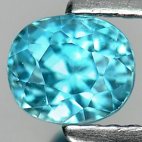 Natural Blue Zircon Gemstones 1.31 Ct. Oval Shape 5.5 x 4.7 Mm.: Product ID: 807712242 Product Name: Natural Zircon Weight: 1.31 CT. Size: 5.5 x 4.7 x 5 MM. Shape: Oval Color: Blue Clarity:VVS Luster: Very Good Gems Origin: Cambodia Treatment: Heated Crystal Struct