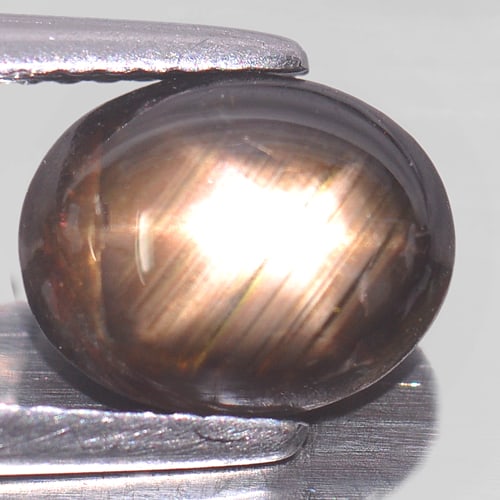 Natural Black Star Sapphire Gemstones 6 Rays 3.85 Ct. Oval Cabochon Shape 9.5 x 7.5 Mm.: Product ID: 806142810 Product Name: Natural Star Sapphire Weight: 3.85 CT. Size: 9.5 x 7.5 x 4.4 MM. Shape: Oval Cabochon Color: Black Clarity:Opaque Luster: Good 6 Rays Star Gems Origin: Thailand Tre