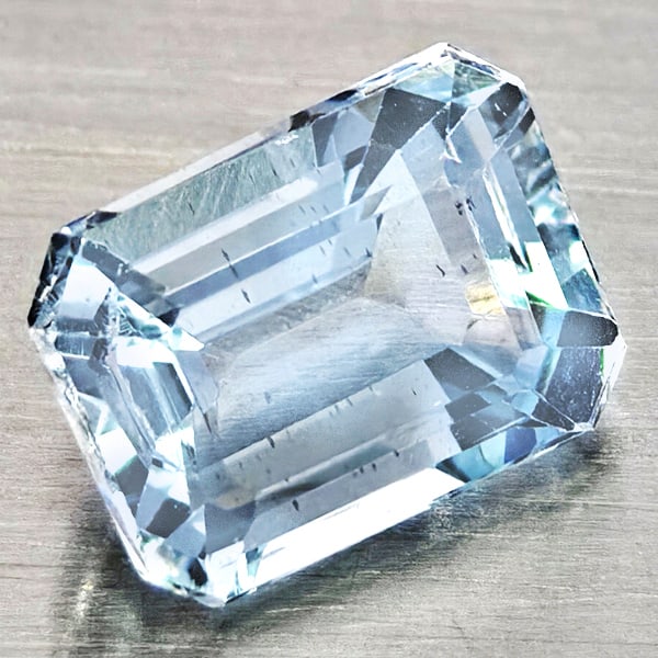 Natural Baby Blue Aquamarine Gemstones 0.99 Ct. Octagon Shape 7.1 x 5.1 Mm.: Product ID: 800812081 Product Name: Natural Aquamarine Weight: 0.99 CT. Size: 7.1 x 5.1 x 3.7 MM. Shape: Octagon Color: Baby Blue Clarity:SI1 Luster: Good Gems Origin: Brazil Treatment: Unheated Cryst