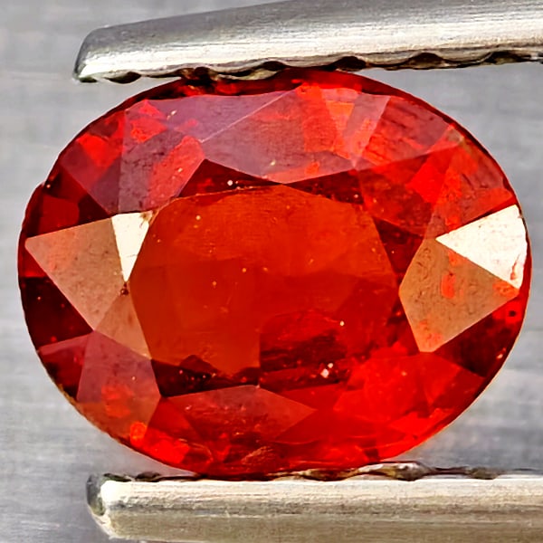Natural Orangish Red Spessartine Garnet Gemstones 0.58 Ct. Oval Shape 5.5 x 4.5 Mm.: Product ID: 802937327 Product Name: Natural Garnet Weight: 0.58 CT. Size: 5.5 x 4.5 x 2.6 MM. Shape: Oval Shape Color: Orangish Red Clarity:SI1 Luster: Good Gems Origin: Namibia Treatment: Unheated Cr