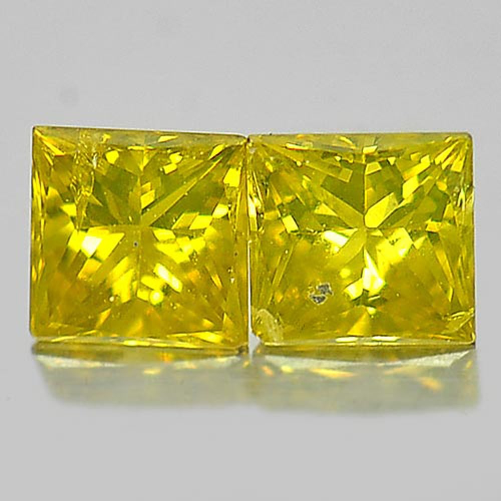 Natural Yellow Loose Diamond 0.28 Ct. Square Princess Cut 2.9 Mm.: Product ID: 802103272 Product Name: Natural Enhanced Diamond Weight: 0.28 CT. Size: 2.9 x 2.9 x 1.9 MM. Shape: Square Princess Cut Color: Yellow Clarity:SI1 Luster: Scintillating Gems Origin: Belgium 