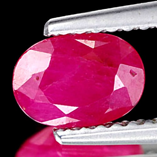 Natural Purplish Pink Ruby Gemstones 1.02 Ct. Oval Shape 7 x 5 Mm.: Product ID: 805923481 Product Name: Natural Ruby Weight: 1.02 CT. Size: 7 x 5 x 3 MM. Shape: Oval Color: Purplish Pink Clarity:VSI Luster: Good Gems Origin: Thailand Treatment: Heated (Lead-glass fill