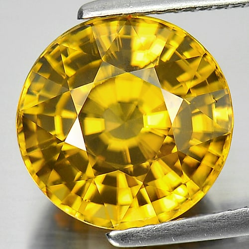 Natural Yellow Zircon Gemstones 8.63 Ct. Round Shape 11 Mm. - 2