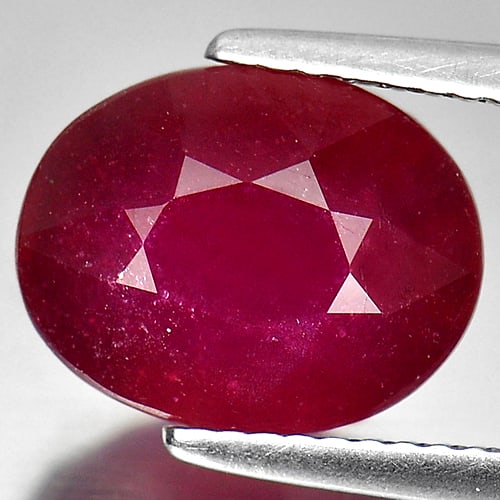 Natural Purplish Red Ruby Gemstones 6.42 Ct. Oval Shape 11.5 x 9.1 Mm. (1 of 3)