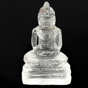 Natural White Quartz Gemstones 44.96 Ct. Buddha Carving Shape 40 x 22 Mm. (1 of 3)