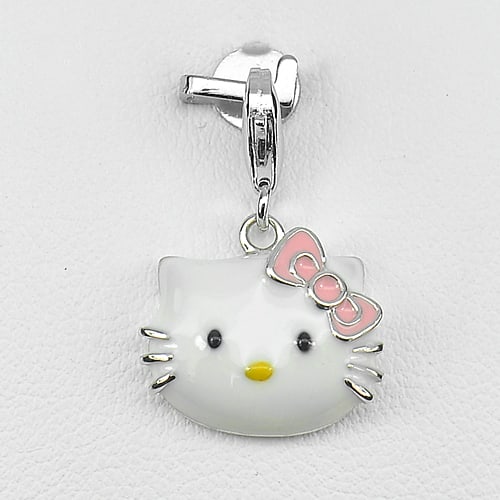 925 Sterling Silver Pendant Jewelry Lovely Kitty Enamel Design 1.87 Grams: Product ID: 281330077 Product Name: Natural Fashion Jewelry Weight: 1.87 CT. Size: 22 x 15 Mm. MM. Shape: Kitty Color: White, Pink, Yellow Clarity:None Luster: Good Gems Origin: Thailand Treatment: No