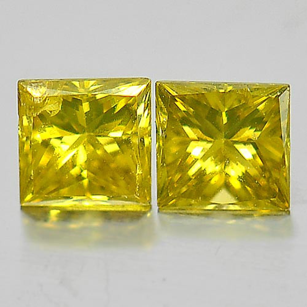 Natural Yellow Loose Diamond 0.27 Ct. 2 Pcs. Baguette Princess Cut 2.9 x 2.8 Mm.: Product ID: 802103277 Product Name: Natural Enhanced Diamond Weight: 0.27 CT. Size: 2.9 x 2.8 x 1.8 MM. Shape: Baguette Princess Cut Color: Yellow Clarity:VSI Luster: Scintillating Gems Origin: Belgiu