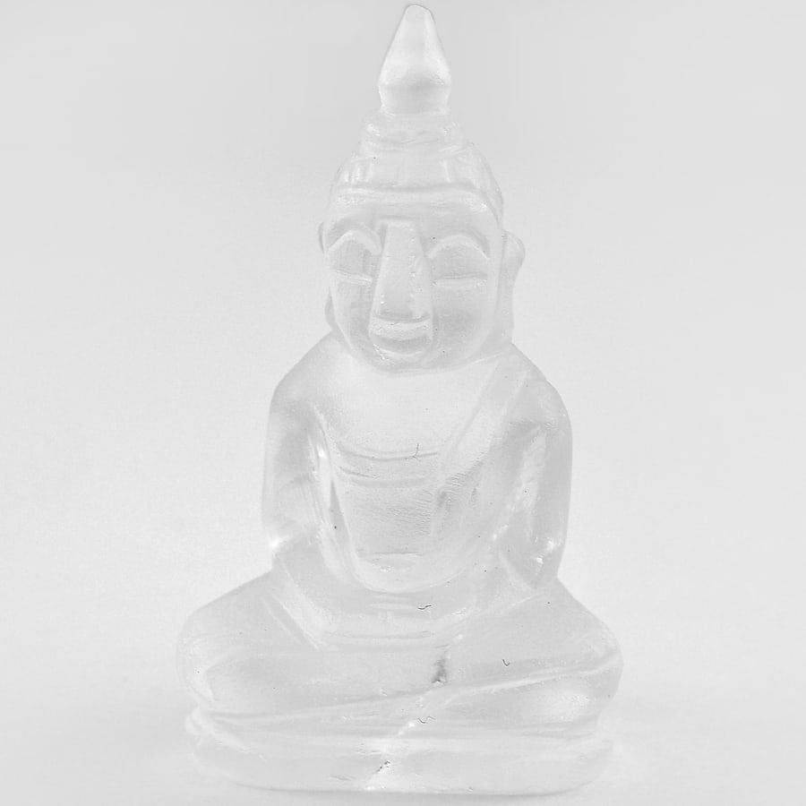 Natural White Quartz Gemstones 61.94 Ct. Buddha Carving 41 x 22 Mm. (1 of 3)