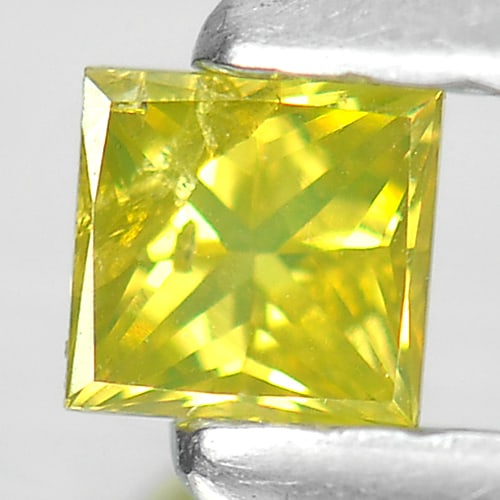 Natural Yellow Loose Diamond 0.14 Ct. Square Princess Cut 3 Mm.: Product ID: 802103710 Product Name: Natural Enhanced Diamond Weight: 0.14 CT. Size: 3 x 3 x 2 MM. Shape: Square Princess Cut Color: Yellow Clarity:SI1 Luster: Good Gems Origin: Belgium Treatment: Trea