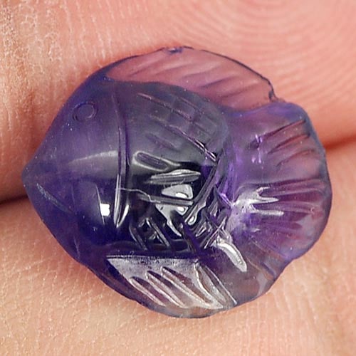 Natural Purple Amethyst Gemstones 5.50 Ct. Fish Carving 15.2 x 12.9 Mm.: Product ID: 810303855 Product Name: Natural Amethyst Weight: 5.50 CT. Size: 15.2 x 12.9 x 6.3 MM. Shape: Fish Carving Color: Purple Clarity:Semi - Transparent Luster: Good Gems Origin: Brazil Treatmen