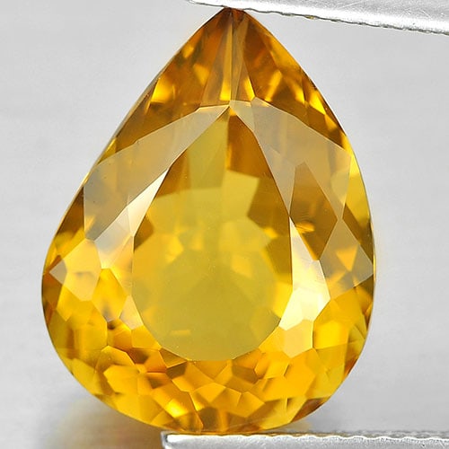 Natural Yellow Citrine Gemstones 5.71 Ct. Clean Pear Shape 14.6 x 11.3 Mm.: Product ID: 801813155 Product Name: Natural Citrine Weight: 5.71 CT. Size: 14.6 x 11.3 x 7 MM. Shape: Pear Color: Yellow Clarity:IF Luster: Good Gems Origin: Brazil Treatment: Unheated Crystal Structu