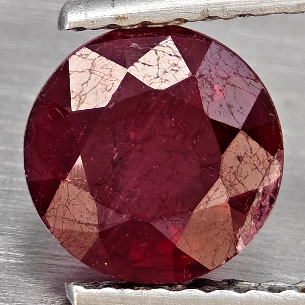 Natural Pinkish Red Ruby Gemstones 1.94 Ct. Round Shape 6.8 Mm. (1 of 3)