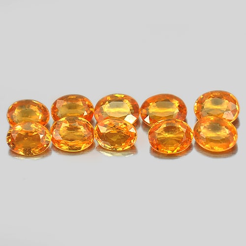 Natural Orange Spessartine Garnet Gemstones 2.13 Ct. 8 Pcs. Oval Shape 4 x 3 Mm.: Product ID: 802935233 Product Name: Natural Spessartine Weight: 2.13 CT. Size: 4 x 3 x 2 MM. Shape: Oval Color: Orange Clarity:VS - VSI Luster: Very Good Gems Origin: Namibia Treatment: Unheated Cryst