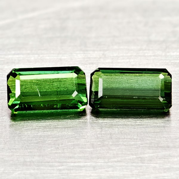 Natural Green Tourmaline Gemstones 1.31 Ct. 2 Pcs. Octagon Shape and Mixed Size: Product ID: 807250865 Product Name: Natural Tourmaline Weight: 1.31 CT. Size: 7.1 x 3.6 x 2.7 to 6.5 x 3.8 x 2.8 MM. Shape: Octagon Color: Green Clarity:VSI - SI1 Luster: Good Gems Origin: Nigeria Tre