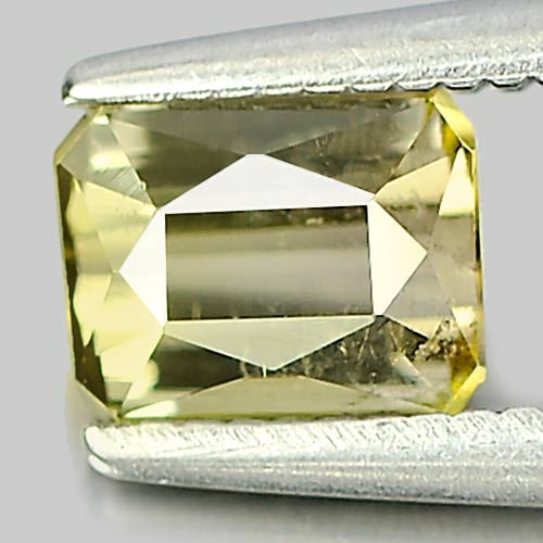 Natural Light Yellow Green Tourmaline Gemstones 0.79 Ct. Octagon Shape 5.6 x 4.4 Mm.: Product ID: 807247917 Product Name: Natural Tourmaline Weight: 0.79 CT. Size: 5.6 x 4.4 x 3.6 MM. Shape: Octagon Color: Light Yellow Green Clarity:SI1 Luster: Good Gems Origin: Nigeria Treatment: Unhe