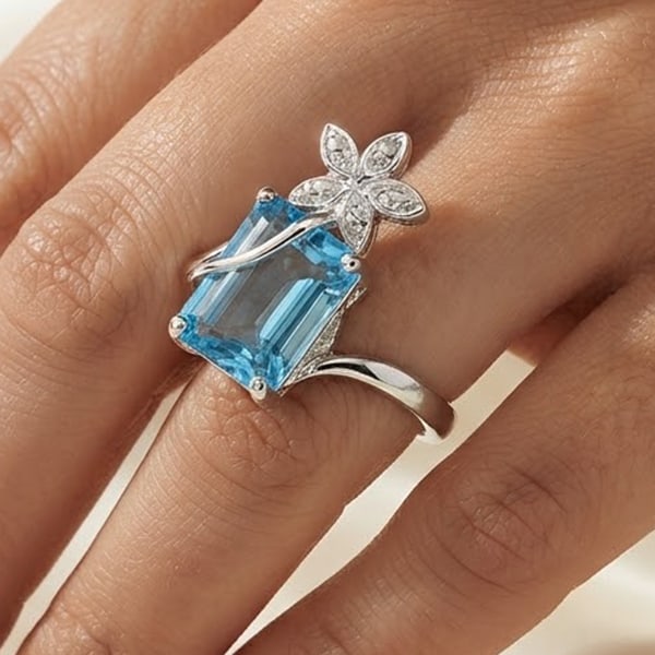 Natural Swiss Blue Topaz Gemstones 925 Sterling Silver Jewelry 3.81 Grams Ring Size 9: Product ID: 281110170 Product Type: 925 Sterling Silver Fine Jewelry Jewelry Weight: 3.81 Grams. Ring Size: 9 Resizable(Fee) Gemstones Color: Blue Metal: Solid Silver 92.5%. Gemstone Detail: Octagon S