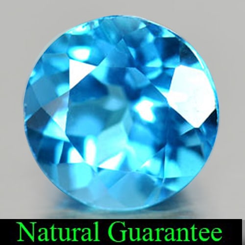 Natural Swiss Blue Topaz Gemstones 3.06 Ct. Round Shape 8.8 Mm.: Product ID: 807156386 Product Name: Natural Blue Topaz Weight: 3.06 CT. Size: 8.8 x 8.8 x 5.8 MM. Shape: Round Color: Swiss Blue Clarity:VVS Luster: Good Gems Origin: Brazil Treatment: Treated Crystal