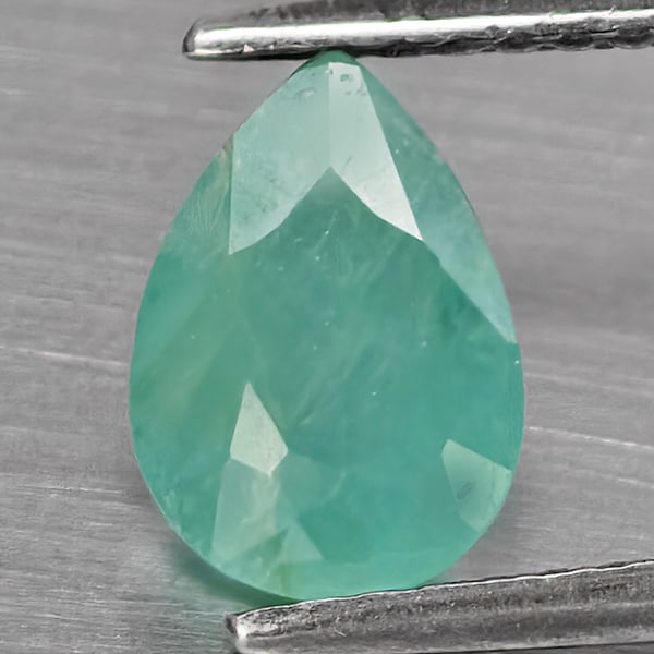 Natural Green Blueish Grandidierite Gemstones 1.31 Ct. Pear Shape 8.2 x 6 Mm. (1 of 3)