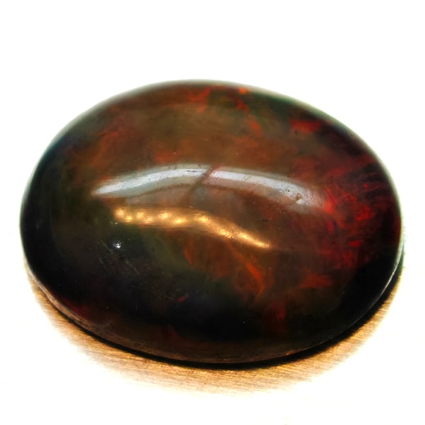 Natural Multi-Color Play Of Colour Opal Gemstones 1.37 Ct. Oval Cabochon Shape 9 x 6.9 Mm. (1 of 3)