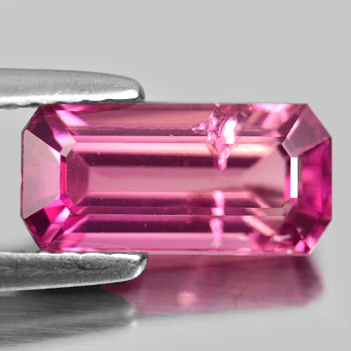 Natural Purplish Pink Tourmaline Gemstones 1.94 Ct. Octagon Shape 10.4 x 5 Mm.: Product ID: 807231854 Product Name: Natural Tourmaline Weight: 1.94 CT. Size: 10.4 x 5 x 4.2 MM. Shape: Octagon Color: Purplish Pink Clarity:SI Luster: Good Gems Origin: Nigeria Treatment: Unheated Cr