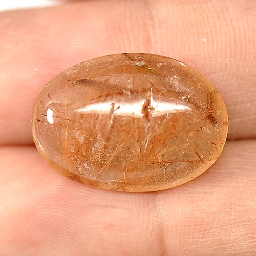 Natural Rutilated Quartz Gemstones 17.90 Ct. Oval Cabchon Shape 22 x 16.8 Mm.: Product ID: 805524777 Product Name: Natural Quartz Weight: 17.90 CT. Size: 22 x 16.8 x 7 MM. Shape: Oval Cabochon Color: White Brown Clarity:Semi - Transparent Luster: Good Gems Origin: Thailand Treat