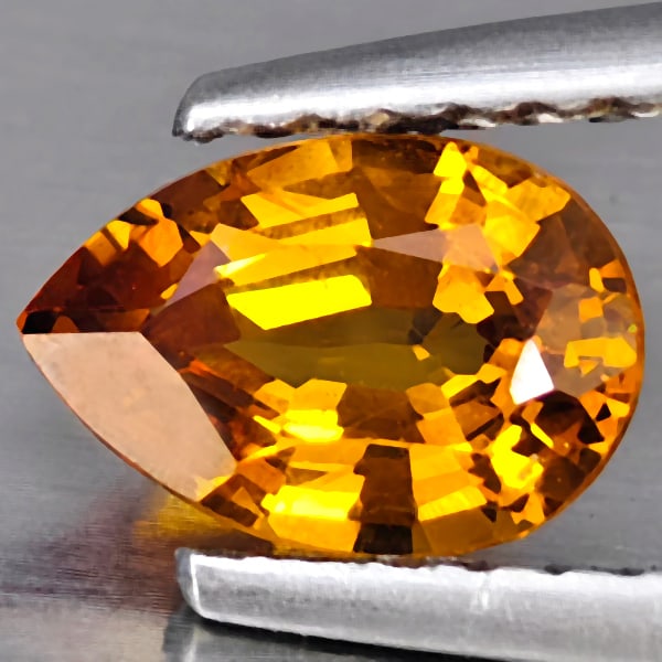 Natural Orange Spessartine Garnet Gemstones 0.83 Ct. Pear Shape 7.4 x 5 Mm.: Product ID: 802937836 Product Name: Natural Spessartine Weight: 0.83 CT. Size: 7.4 x 5 x 3.4 MM. Shape: Pear Shape Color: Orange Clarity:VSI Luster: Good Gems Origin: Namibia Treatment: Unheated Cryst