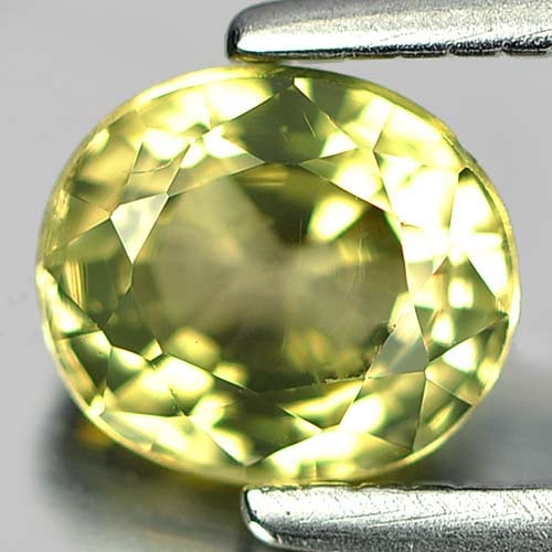 Natural Greenish Yellow Tourmaline Gemstones 0.62 Ct. Oval Shape 5.6 x 4.9 Mm.: Product ID: 807249376 Product Name: Natural Tourmaline Weight: 0.62 CT. Size: 5.6 x 4.9 x 3.4 MM. Shape: Oval Color: Greenish Yellow Clarity:VSI Luster: Good Gems Origin: Nigeria Treatment: Unheated C