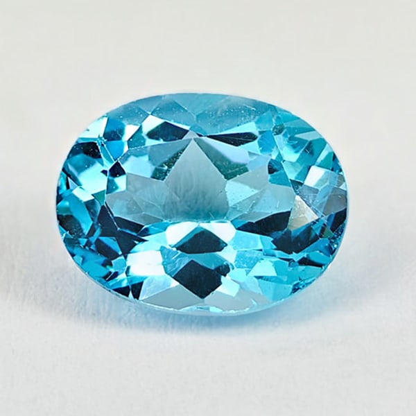 Natural Swiss Blue Topaz Gemstones 2.35 Ct. Oval Shape 9 x 7 Mm.: Product ID: 807167821 Product Name: Natural Blue Topaz Weight: 2.35 CT. Size: 9 x 7 x 4.7 MM. Shape: Oval Color: Blue Clarity:VSI Luster: Good Gems Origin: Brazil Treatment: Treated Crystal Structure:
