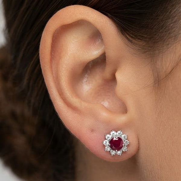 Natural Red Ruby with 925 Sterling Silver Earring Jewelry 3.40 Grams: Product ID: 808500283 Product Type: 925 Sterling Silver Fine Jewelry Jewelry Weight: 3.40 Grams. Gemstones Color: Red Metal: Solid Silver 92.5%. Gemstone Detail: Ruby At Your Service: At Treasure of G