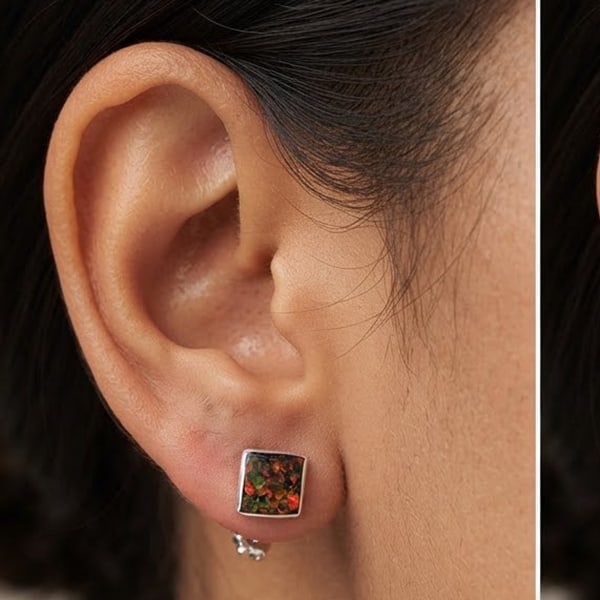 925 Sterling Silver Stud Earrings Jewelry with Multi Color Created Opal 2.79 Grams: Product ID: 280120008 Product Type: 925 Sterling Silver Fine Jewelry Jewelry Weight: 2.79 Grams. Gemstones Color: Multi-Color Metal: Solid Silver 92.5%. Gemstone Detail: Average Range 2.64 - 2.89 Gram